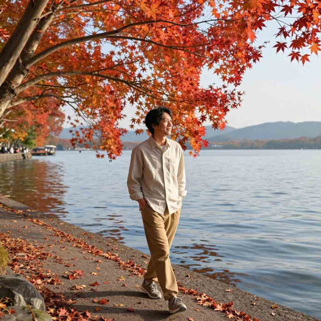 “枫”景独好 南京大泉湖畔如霞似火美如画